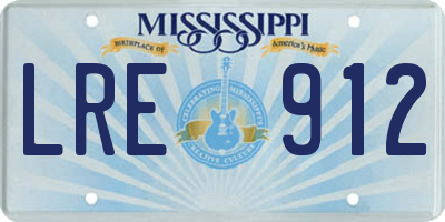 MS license plate LRE912