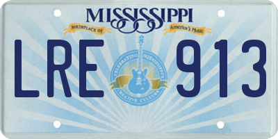 MS license plate LRE913