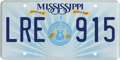 MS license plate LRE915