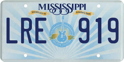 MS license plate LRE919