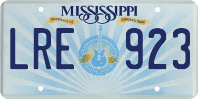 MS license plate LRE923