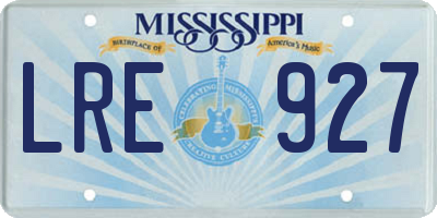 MS license plate LRE927