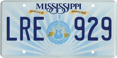 MS license plate LRE929