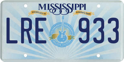 MS license plate LRE933