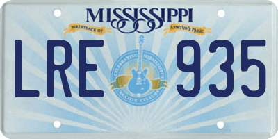 MS license plate LRE935