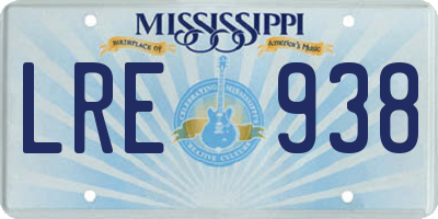 MS license plate LRE938