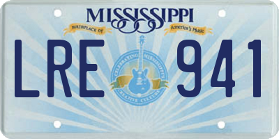 MS license plate LRE941