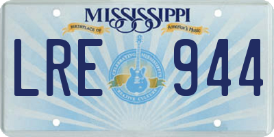 MS license plate LRE944