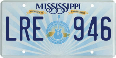 MS license plate LRE946