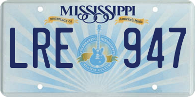 MS license plate LRE947