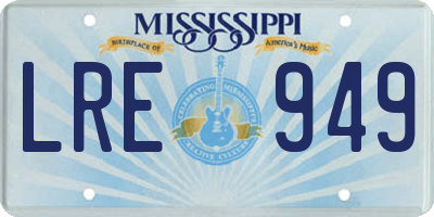 MS license plate LRE949