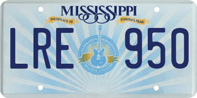 MS license plate LRE950