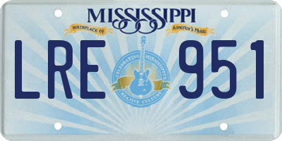 MS license plate LRE951