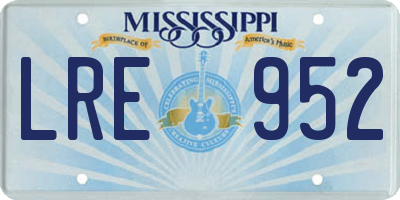 MS license plate LRE952