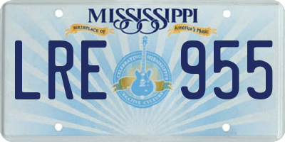 MS license plate LRE955