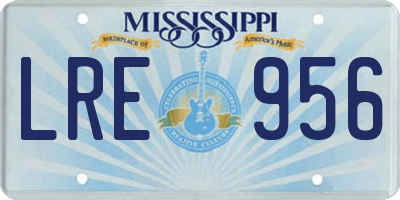 MS license plate LRE956