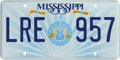 MS license plate LRE957