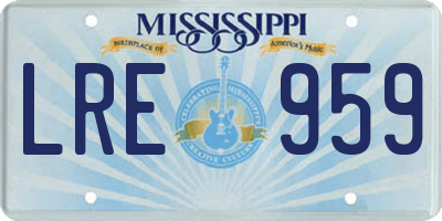 MS license plate LRE959