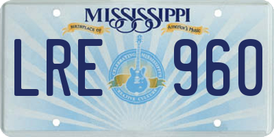 MS license plate LRE960