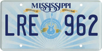 MS license plate LRE962