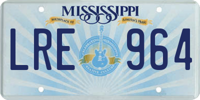 MS license plate LRE964