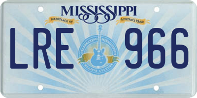 MS license plate LRE966