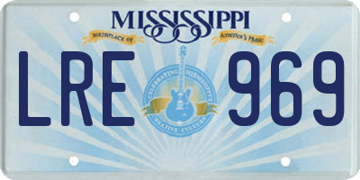 MS license plate LRE969