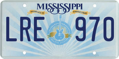 MS license plate LRE970