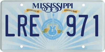 MS license plate LRE971
