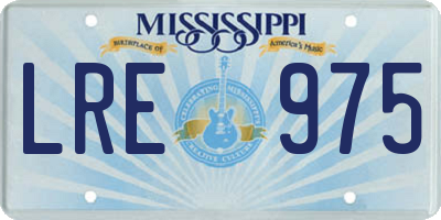 MS license plate LRE975