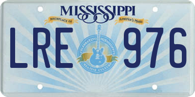 MS license plate LRE976