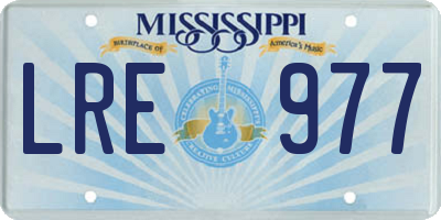 MS license plate LRE977