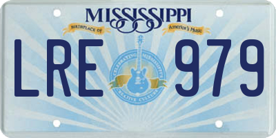 MS license plate LRE979