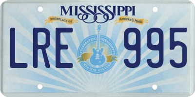 MS license plate LRE995