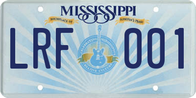 MS license plate LRF001