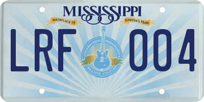 MS license plate LRF004