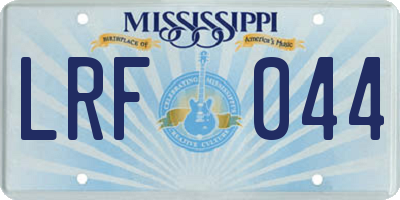 MS license plate LRF044