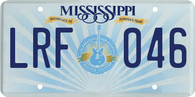 MS license plate LRF046