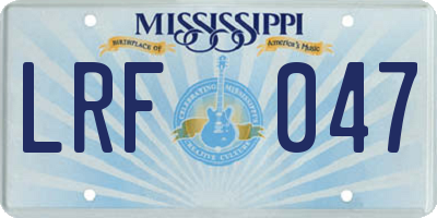 MS license plate LRF047