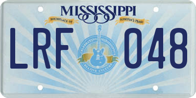 MS license plate LRF048