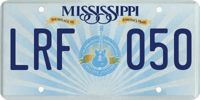 MS license plate LRF050