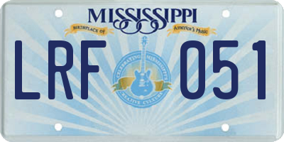 MS license plate LRF051