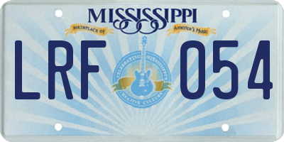 MS license plate LRF054