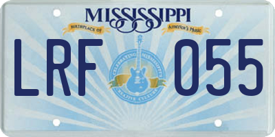MS license plate LRF055