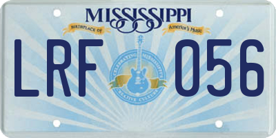 MS license plate LRF056