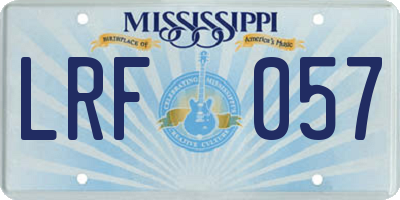 MS license plate LRF057