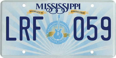 MS license plate LRF059