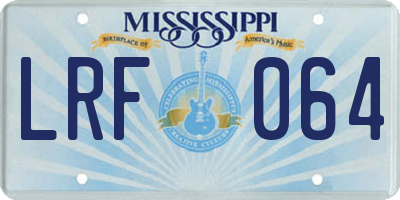 MS license plate LRF064