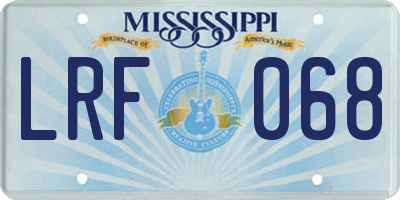 MS license plate LRF068