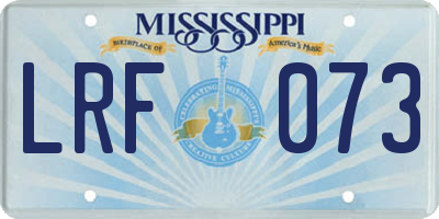 MS license plate LRF073